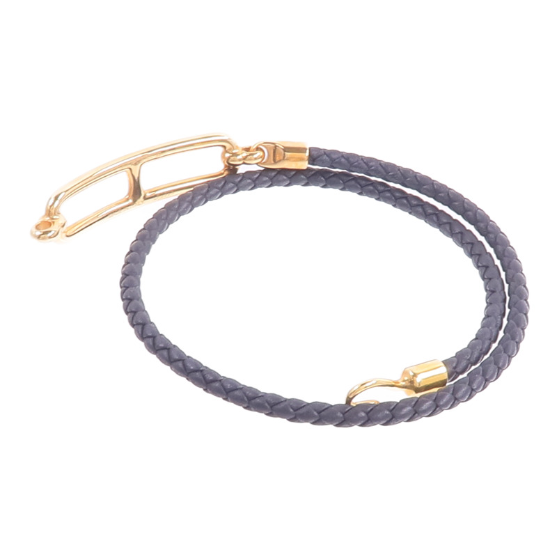 HERMES Swift皮革Roulis Double Tour Bracelet手帶Noir-6
