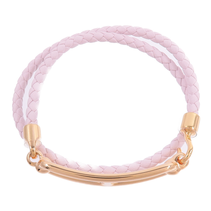 HERMES Swift皮革Roulis Double Tour Bracelet手帶Mauve Pale-3