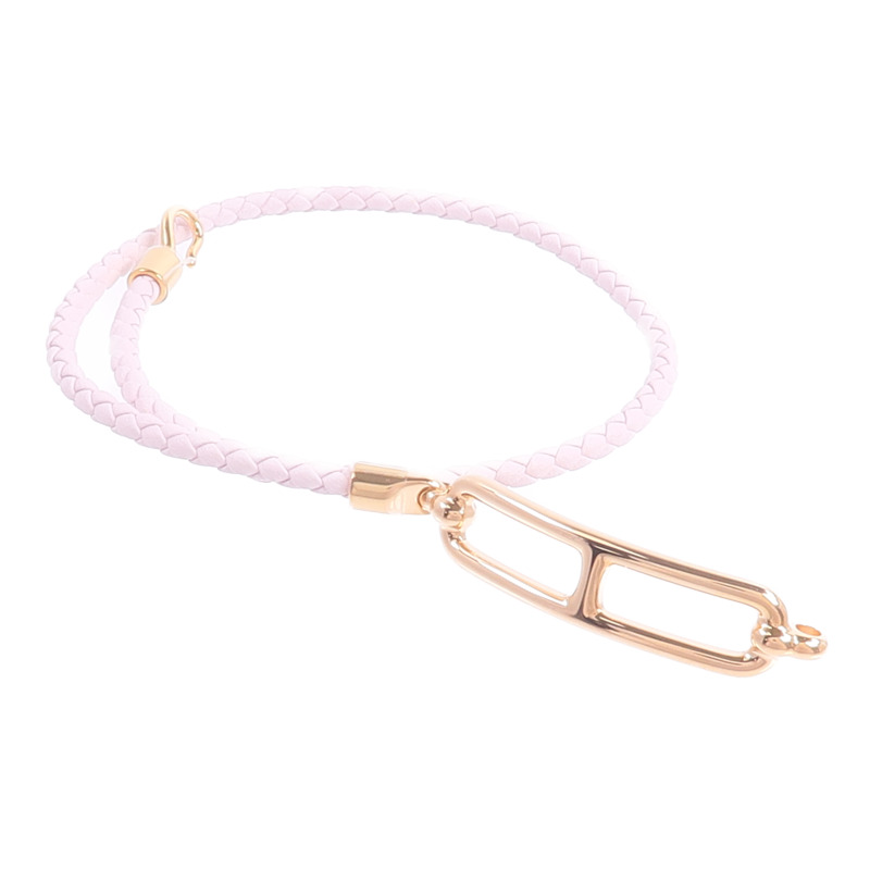 HERMES Swift皮革Roulis Double Tour Bracelet手帶Mauve Pale-6