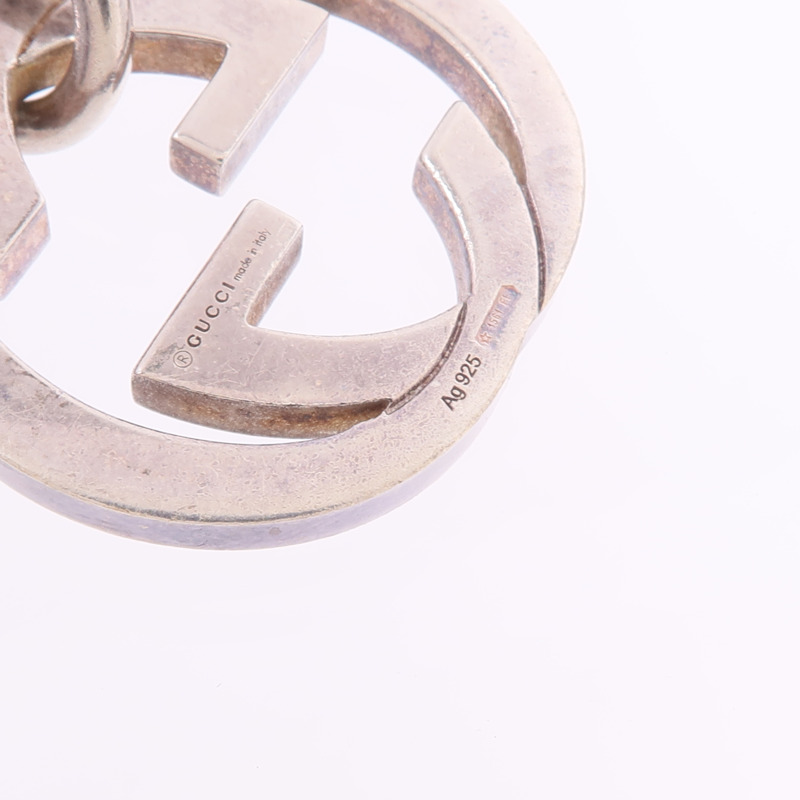 GUCCI 925純銀Double G Key Ring鑰匙圈-4