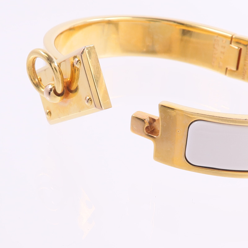 HERMES 金屬/琺瑯Clic Anneau Bracelet手鐲-5