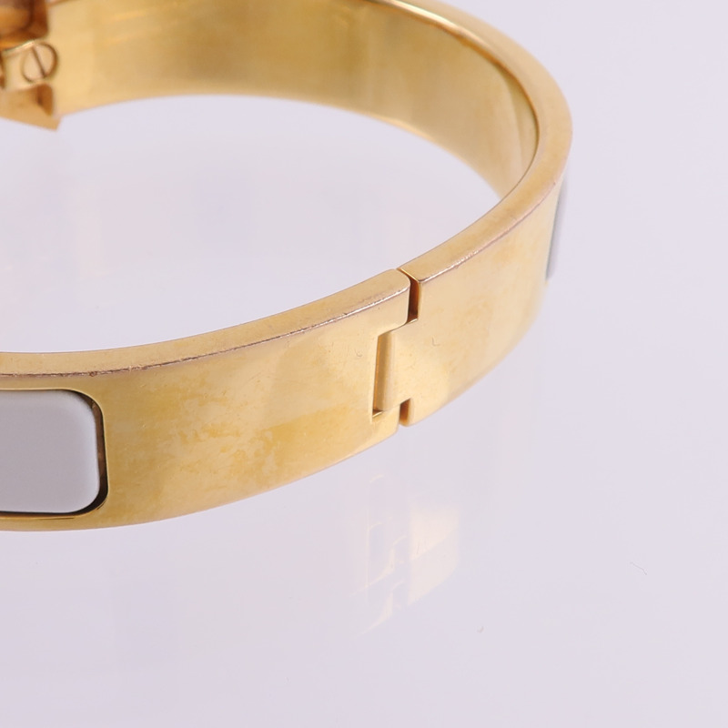 HERMES 金屬/琺瑯Clic Anneau Bracelet手鐲-9