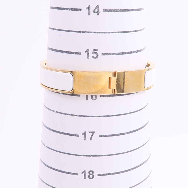 HERMES 金屬/琺瑯Clic Anneau Bracelet手鐲-10