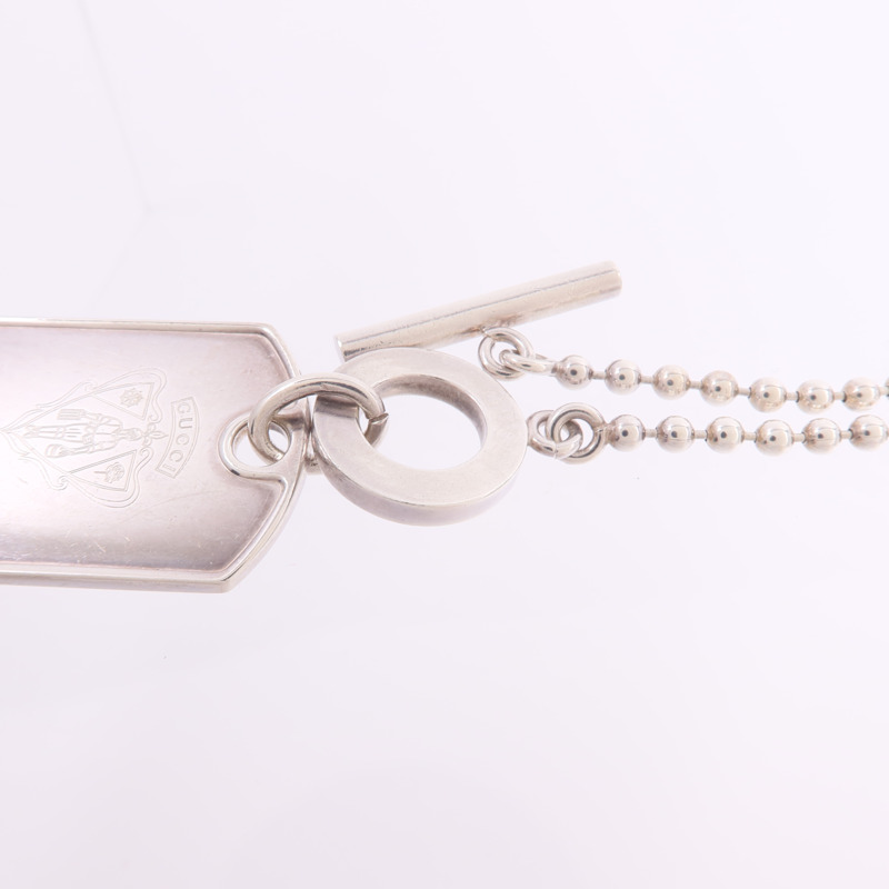 GUCCI 925純銀Sterling Silver Dog Tag Necklace項鍊-5