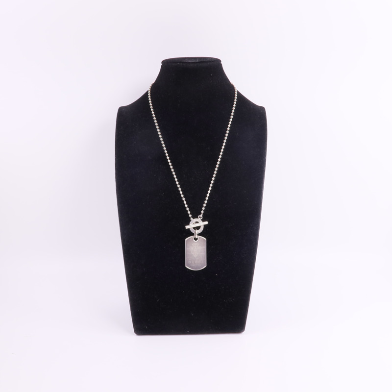 GUCCI 925純銀Sterling Silver Dog Tag Necklace項鍊-8