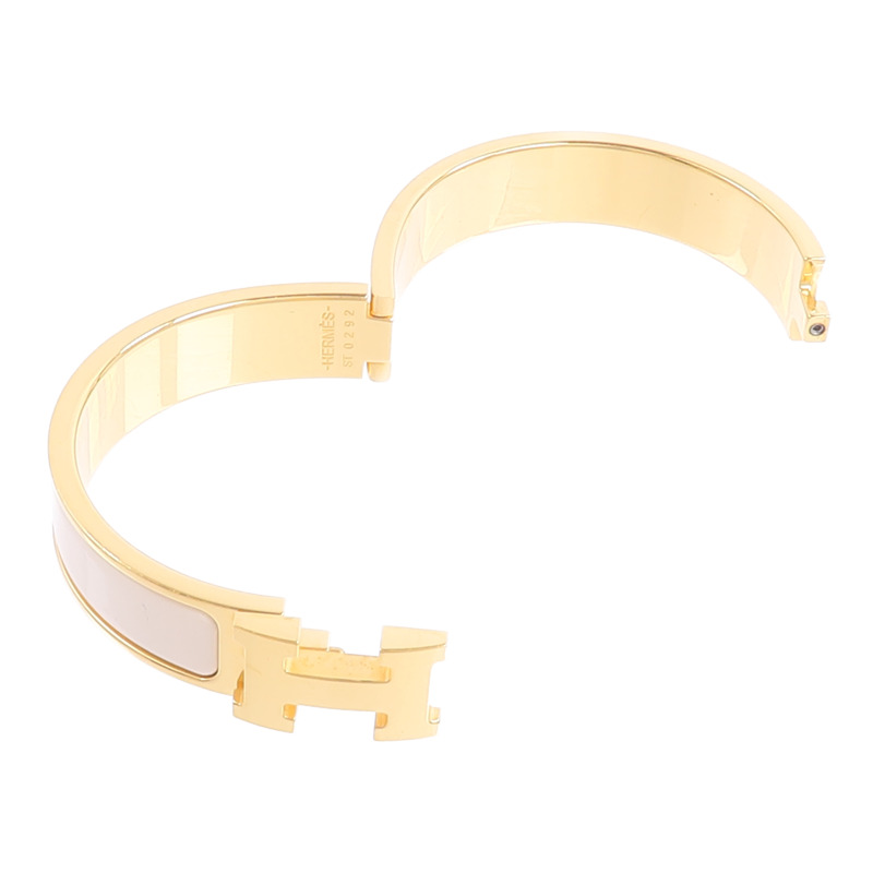 HERMES 金屬/琺瑯Clic H Bracelet手鐲-7
