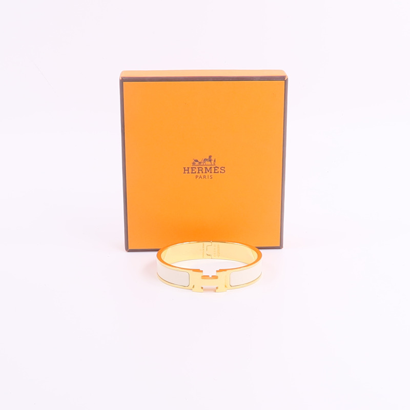 HERMES 金屬/琺瑯Clic H Bracelet手鐲-11
