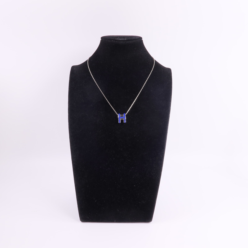 HERMES 金屬/琺瑯Pop H Necklace項鍊-8