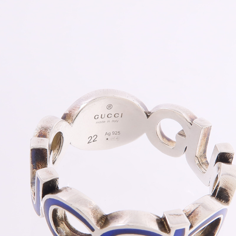 GUCCI 925純銀Interlocking G Ring戒指-4