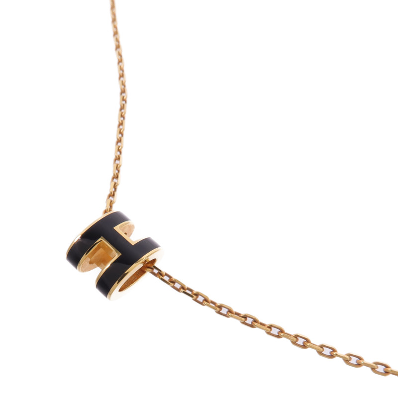 HERMES 金屬Mini Pop H Necklace項鍊Noir-2