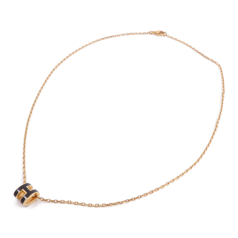 HERMES 金屬Mini Pop H Necklace項鍊Noir-3