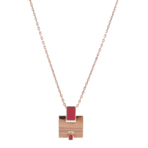HERMES 金屬Eileen Pendant項鍊Framboise