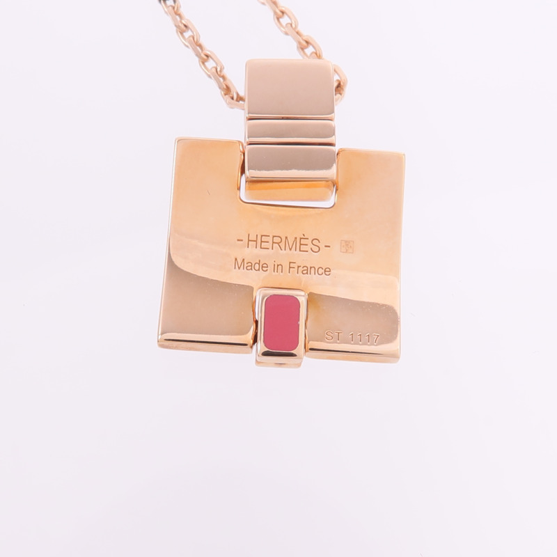 HERMES 金屬Eileen Pendant項鍊Framboise-6