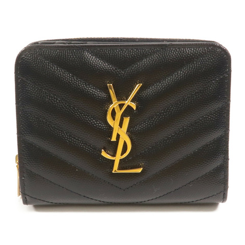 SAINT LAURENT 牛皮皮革Zip Round Wallet錢包