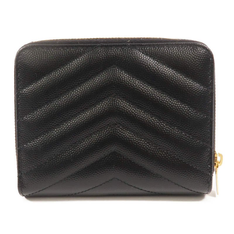SAINT LAURENT 牛皮皮革Zip Round Wallet錢包-1