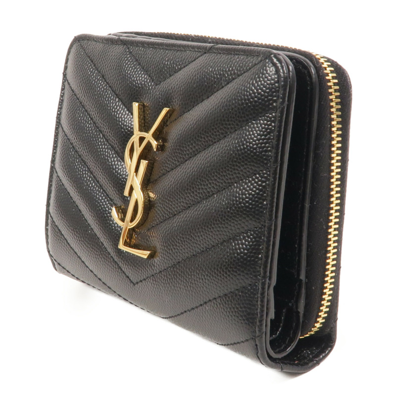SAINT LAURENT 牛皮皮革Zip Round Wallet錢包-2
