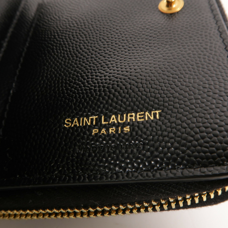 SAINT LAURENT 牛皮皮革Zip Round Wallet錢包-8