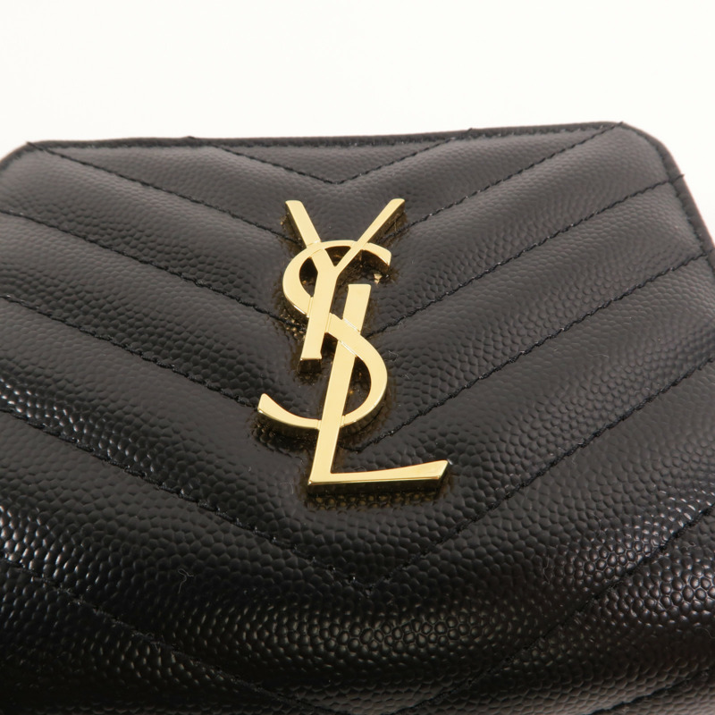 SAINT LAURENT 牛皮皮革Zip Round Wallet錢包-9