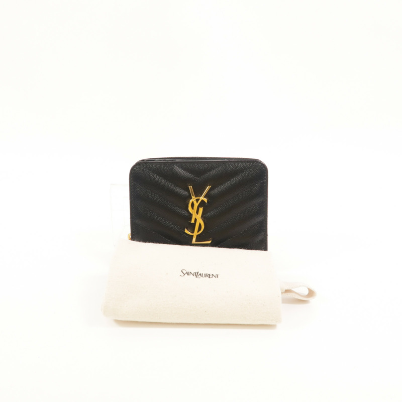 SAINT LAURENT 牛皮皮革Zip Round Wallet錢包-10