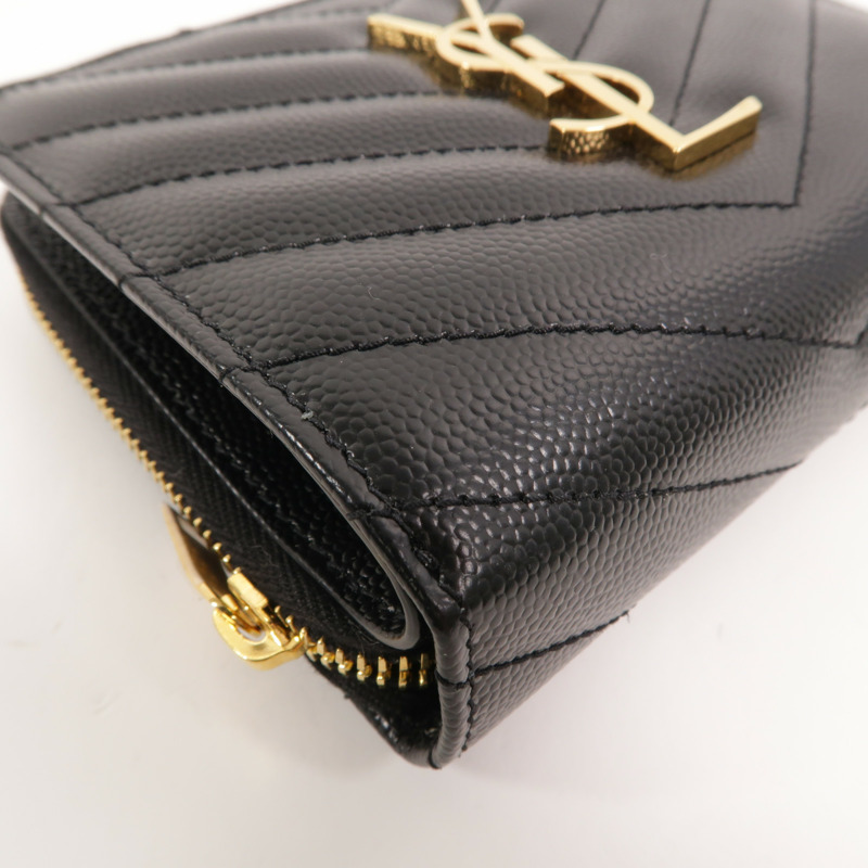 SAINT LAURENT 牛皮皮革Zip Round Wallet錢包-12