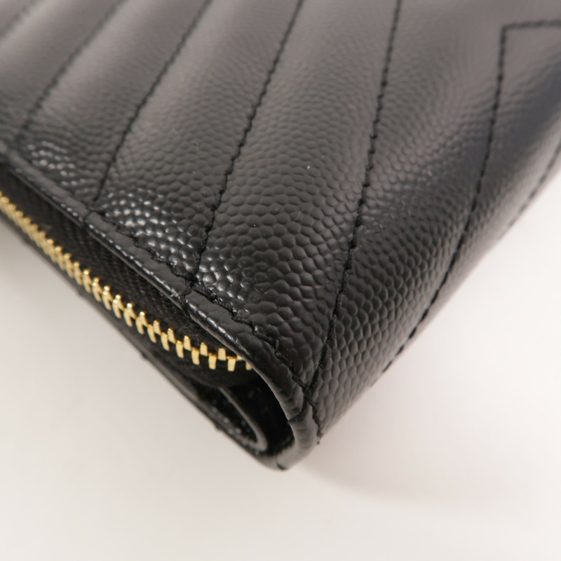 SAINT LAURENT 牛皮皮革Zip Round Wallet錢包-14