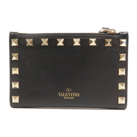 Valentino 牛皮皮革Rockstud Zipped Card Holder卡片套