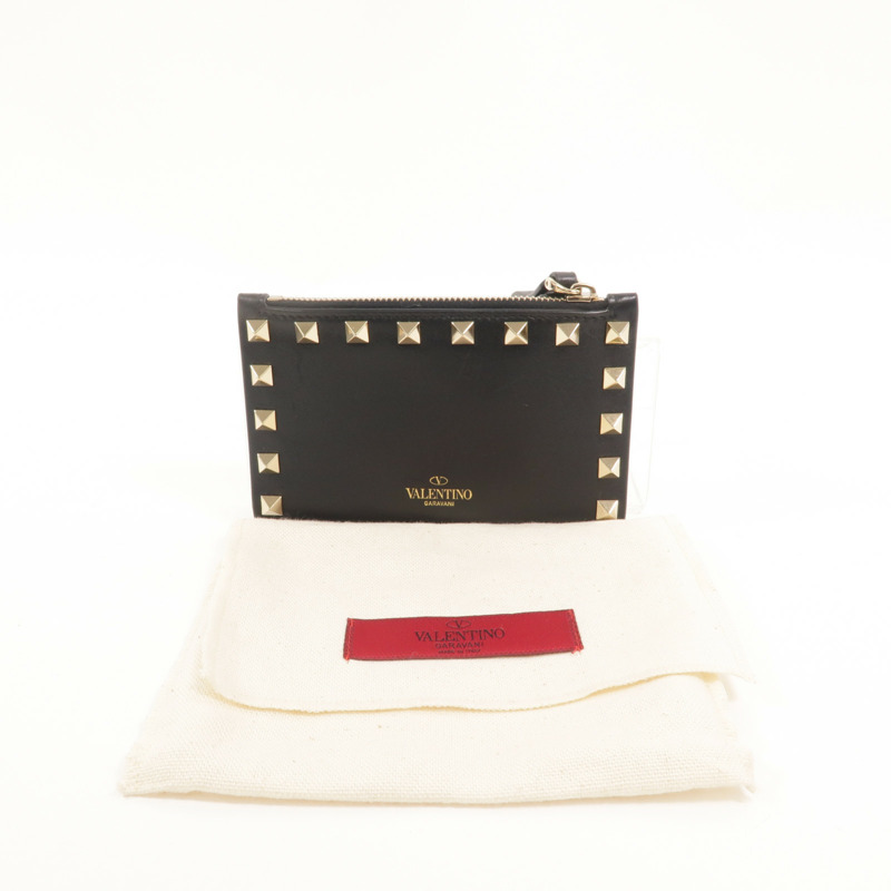 Valentino 牛皮皮革Rockstud Zipped Card Holder卡片套-9