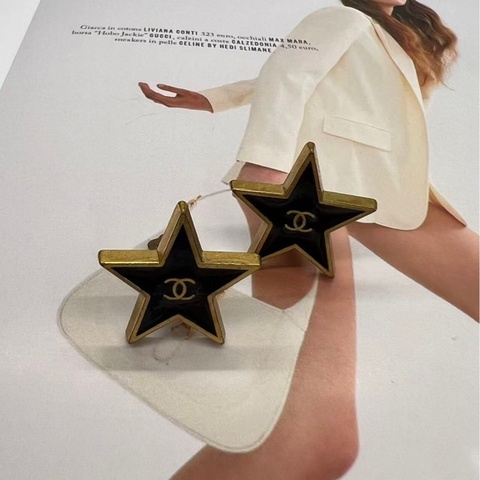 Chanel 星星夾式耳環