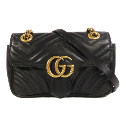 GUCCI 牛皮皮革GG Marmont Small鏈帶肩背袋