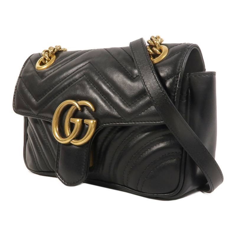 GUCCI 牛皮皮革GG Marmont Small鏈帶肩背袋-2