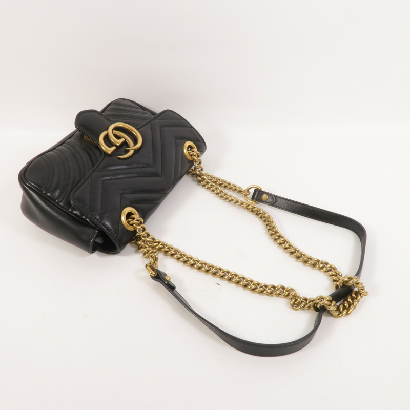 GUCCI 牛皮皮革GG Marmont Small鏈帶肩背袋-7