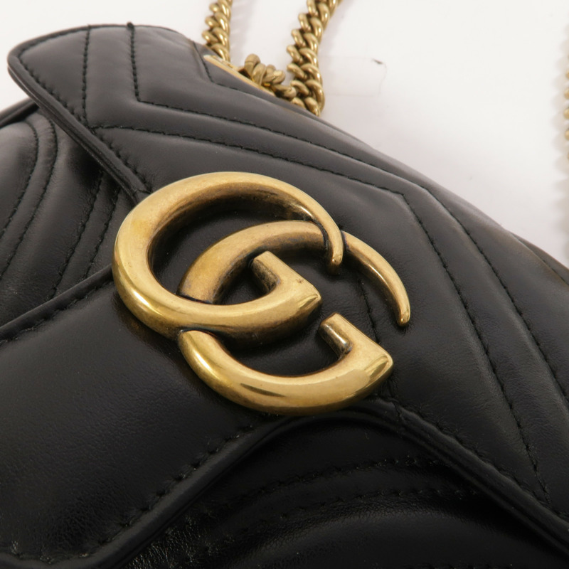 GUCCI 牛皮皮革GG Marmont Small鏈帶肩背袋-8