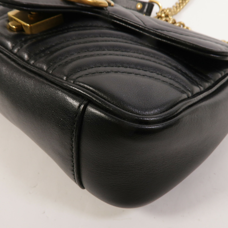 GUCCI 牛皮皮革GG Marmont Small鏈帶肩背袋-9