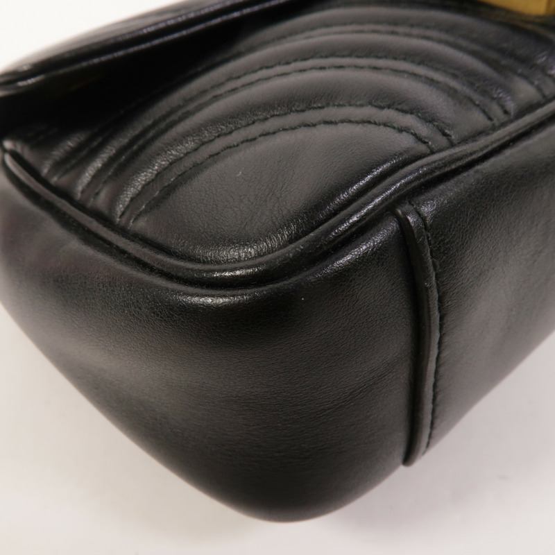 GUCCI 牛皮皮革GG Marmont Small鏈帶肩背袋-10