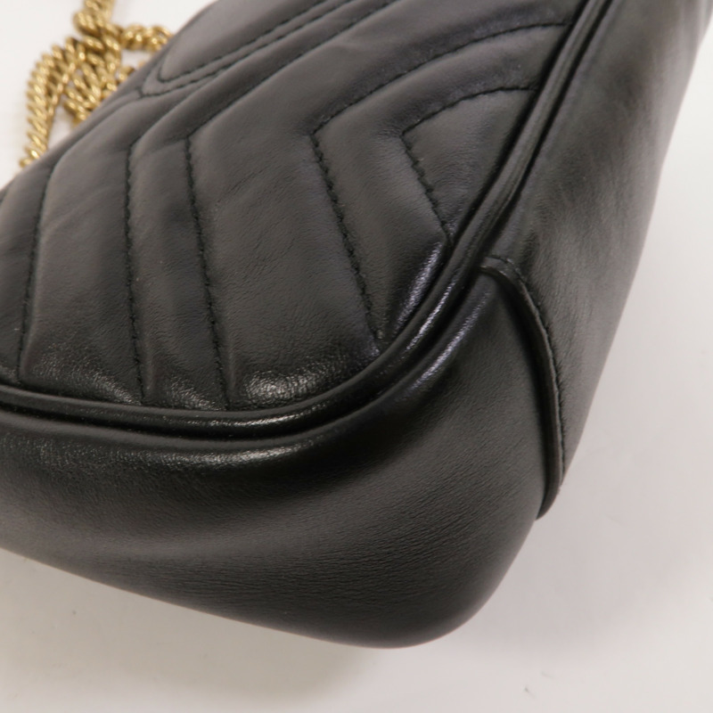 GUCCI 牛皮皮革GG Marmont Small鏈帶肩背袋-12