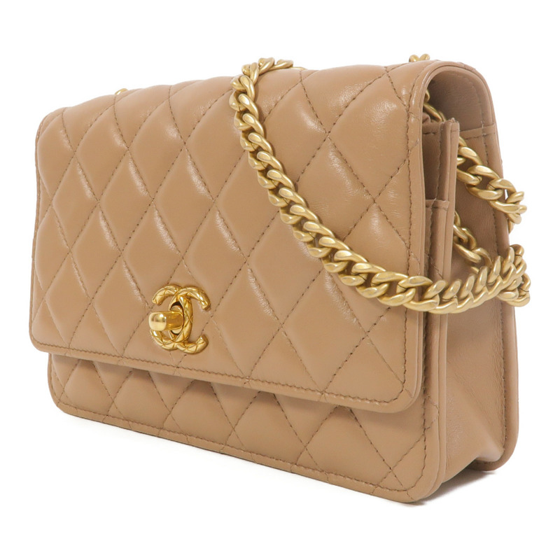 CHANEL 羊皮皮革WOC Wallet On Chain鏈帶肩背袋-2