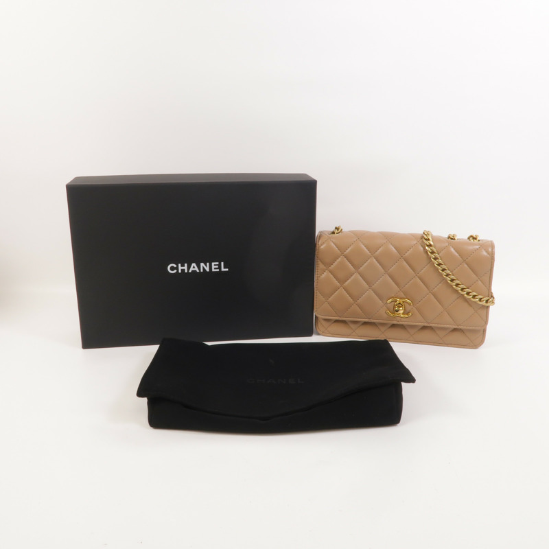 CHANEL 羊皮皮革WOC Wallet On Chain鏈帶肩背袋-8