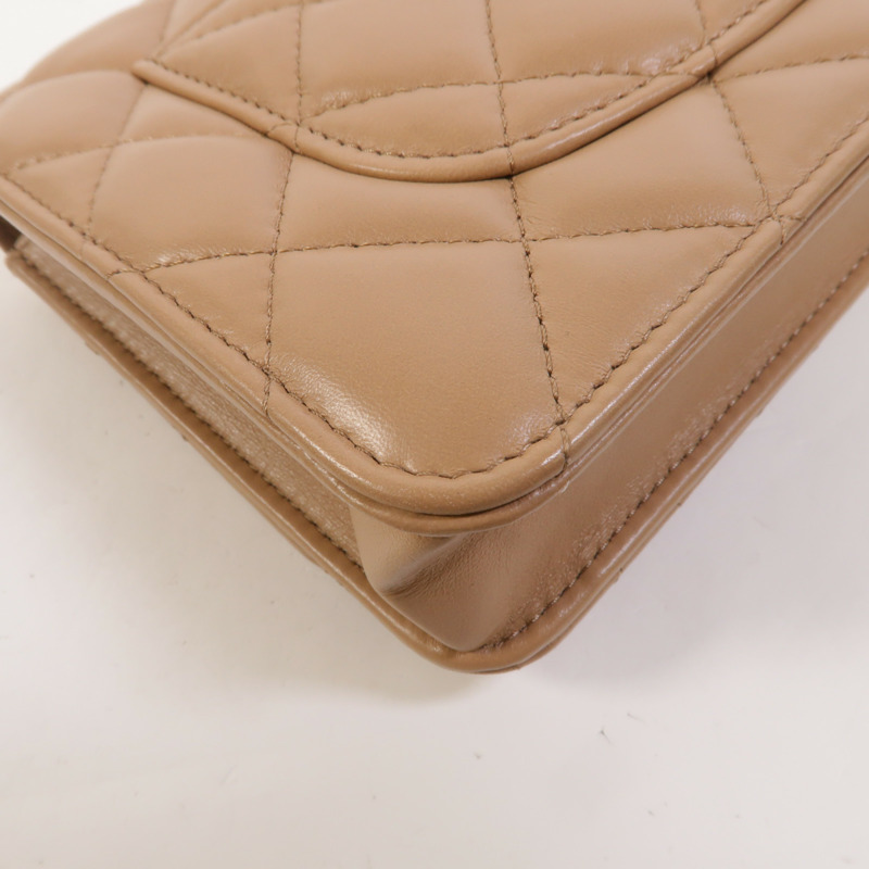 CHANEL 羊皮皮革WOC Wallet On Chain鏈帶肩背袋-13