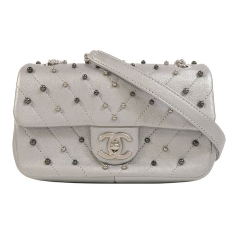 CHANEL 牛皮皮革Mini Flap Bag鏈帶肩背袋