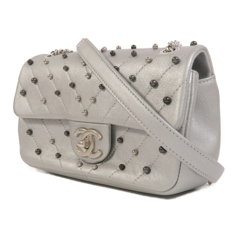 CHANEL 牛皮皮革Mini Flap Bag鏈帶肩背袋-2