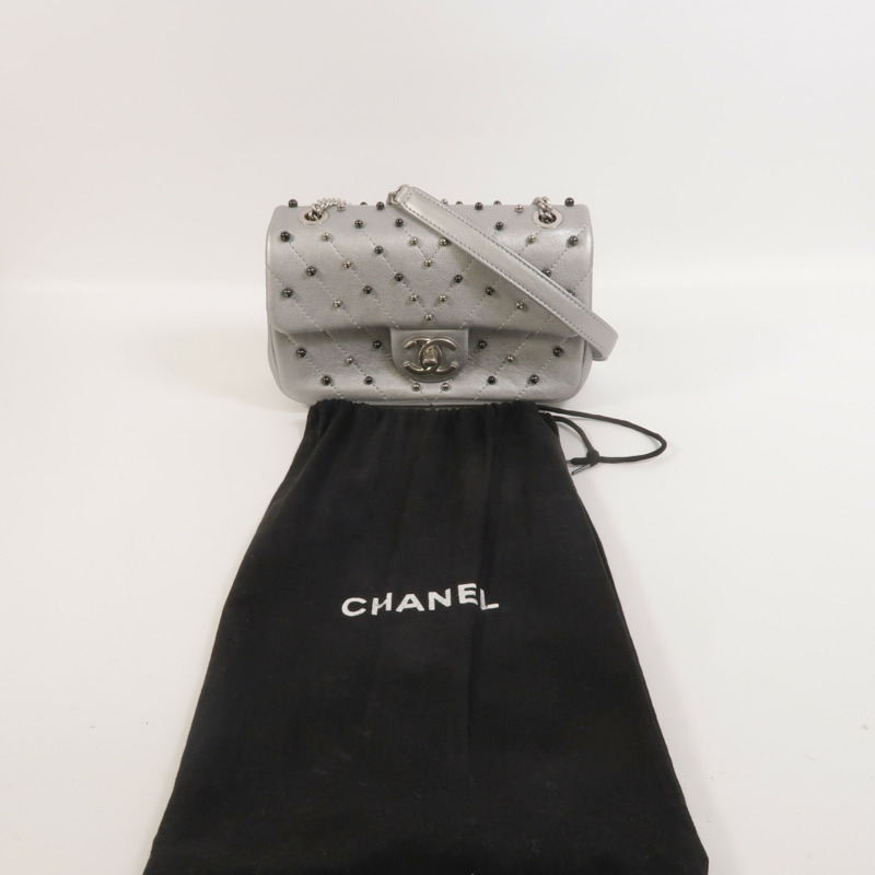 CHANEL 牛皮皮革Mini Flap Bag鏈帶肩背袋-8