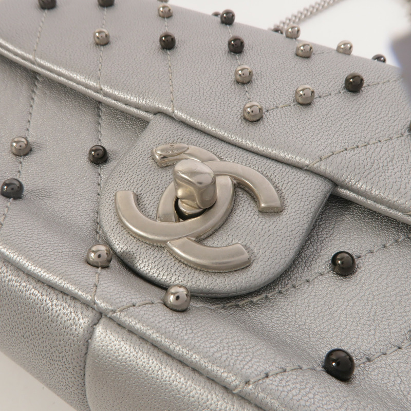 CHANEL 牛皮皮革Mini Flap Bag鏈帶肩背袋-9