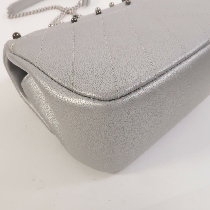 CHANEL 牛皮皮革Mini Flap Bag鏈帶肩背袋-13