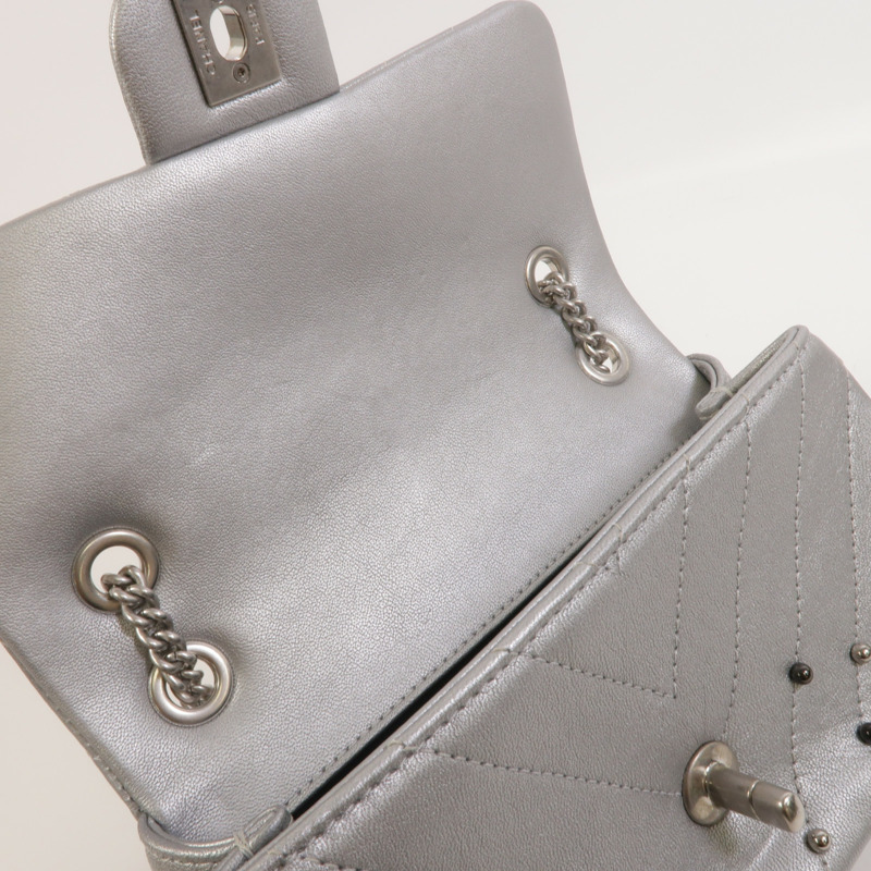 CHANEL 牛皮皮革Mini Flap Bag鏈帶肩背袋-14