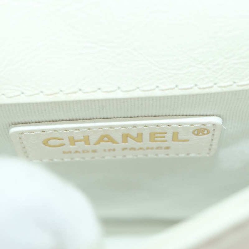 【日本直送】香奈兒 (CHANEL) Matelasse 鏈條肩背包，皮革材質，兩用款，白色，金色雙C標誌，正品編號 179581SAM-23
