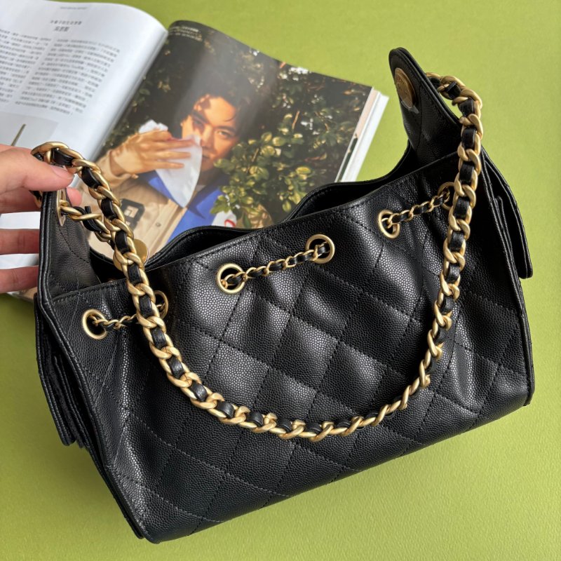::CHANEL:: 25 迷你包 AS5631 黑荔枝金釦25包 MINI HOBO 2025/26 Cruise-2