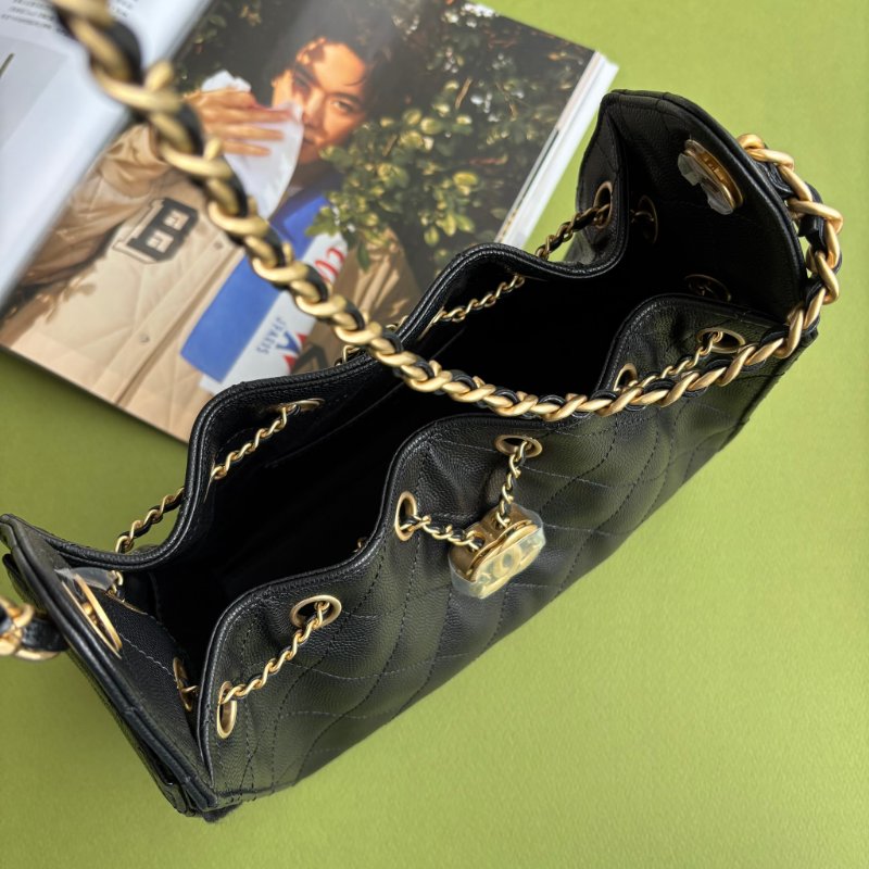 ::CHANEL:: 25 迷你包 AS5631 黑荔枝金釦25包 MINI HOBO 2025/26 Cruise-6