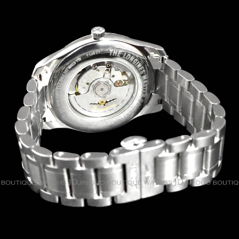 金鐸精品~2525 LONGINES浪琴Master巨擘系列銀白色麥粒紋面盤42mm自動上鍊男用腕錶-2