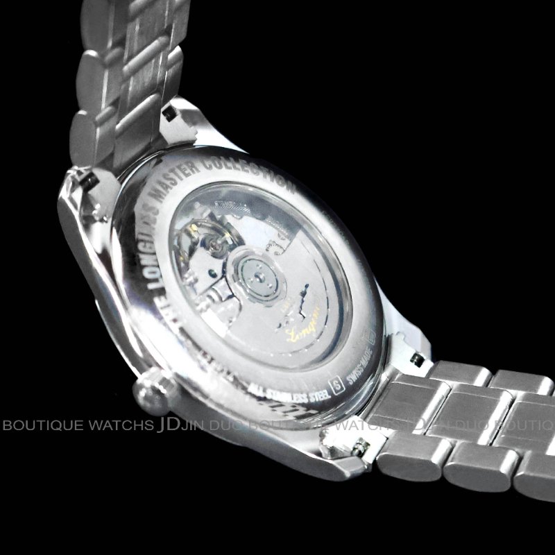 金鐸精品~2525 LONGINES浪琴Master巨擘系列銀白色麥粒紋面盤42mm自動上鍊男用腕錶-4