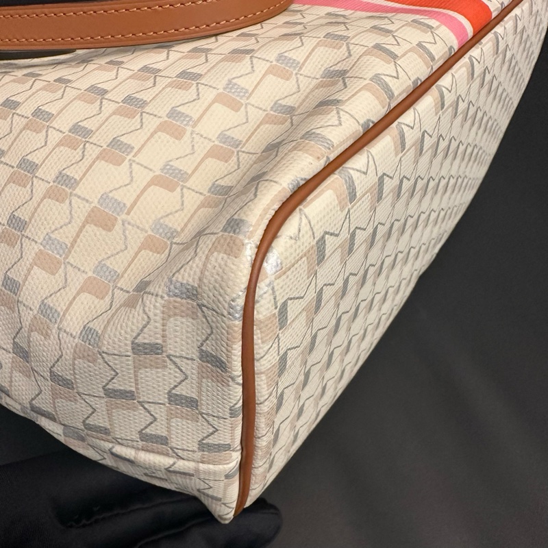 ✨ 99新🆕Moynat/莫奈小號彩色條紋托特購物袋單肩包 底長29cm❤️正品-5